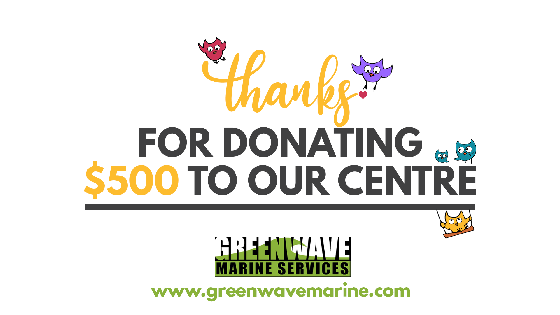 Green Wave Marine Services donated to the HMBCCS